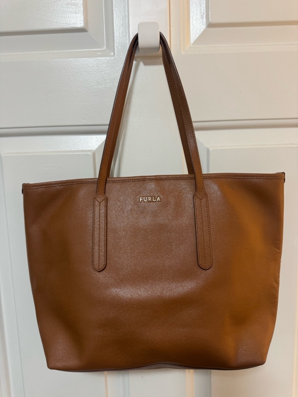 Furla Arianna Brown Leather Tote Bag